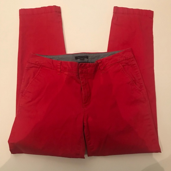 TOMMY HILFIGER bright red ankle chino pants size 8 - Picture 5 of 5